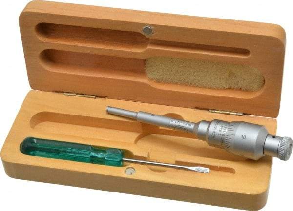 SPI - 0.175 to 0.225", 0.78" Gage Depth, Mechanical Inside Hole Micrometer - 0.0001" Graduation, 0.0002" Accuracy, Ratchet Stop Thimble - Eagle Tool & Supply