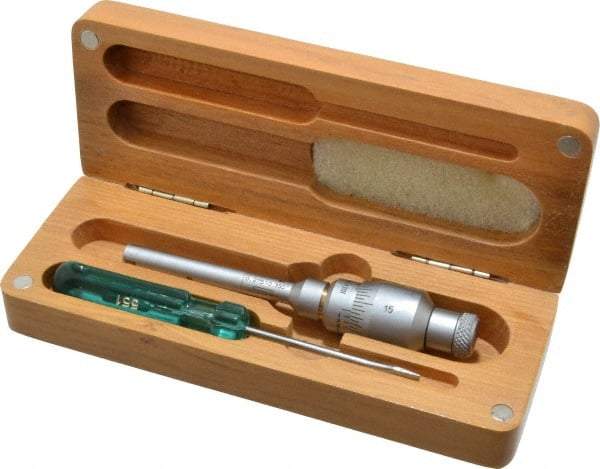 SPI - 0.275 to 0.35", 2" Gage Depth, Mechanical Inside Hole Micrometer - 0.0001" Graduation, 0.0002" Accuracy, Ratchet Stop Thimble - Eagle Tool & Supply