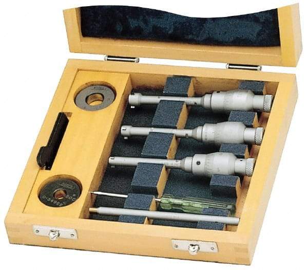 SPI - 0.15 to 0.275", Carbide, Hole Mechanical Inside Micrometer Set - 0.0001" Graduation, Ratchet Stop Thimble, (2) Setting Rings Included - Eagle Tool & Supply