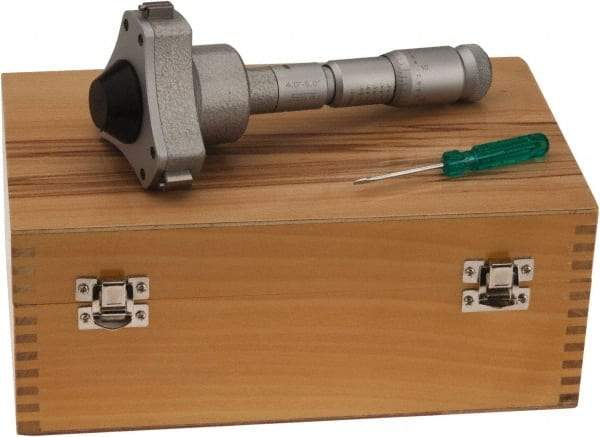 SPI - 4 to 5", 5.51" Gage Depth, Mechanical Inside Hole Micrometer - 0.0002" Graduation, 0.0004" Accuracy, Ratchet Stop Thimble - Eagle Tool & Supply