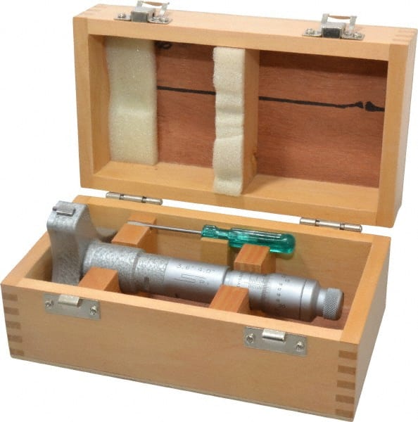 SPI - 3.6 to 4", 3.54" Gage Depth, Mechanical Inside Hole Micrometer - 0.0002" Graduation, 0.00025" Accuracy, Ratchet Stop Thimble - Eagle Tool & Supply