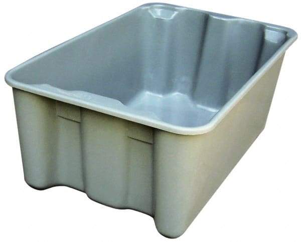 MFG Tray - 300 Lb Load Capacity Gray Fiberglass Tote Container - Stacking, Nesting, 24.3" Long x 14.8" Wide x 8" High - Eagle Tool & Supply