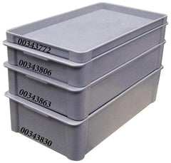 MFG Tray - 225 Lb Load Capacity Gray Fiberglass Tote Container - Stacking, 23.4" Long x 12" Wide x 4.4" High - Eagle Tool & Supply