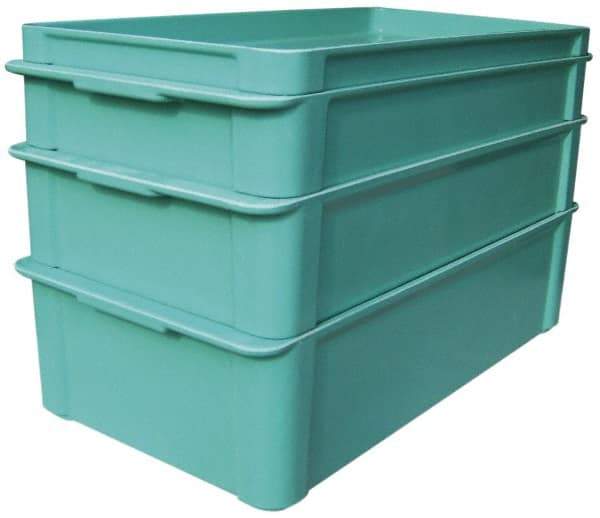 MFG Tray - 300 Lb Load Capacity Green Fiberglass Tote Container - Stacking, 23.4" Long x 12" Wide x 6" High - Eagle Tool & Supply