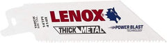 Lenox - 4" Long x 3/4" Thick, Bi-Metal Reciprocating Saw Blade - Tapered Profile, 14 TPI, Toothed Edge, Universal Shank - Eagle Tool & Supply