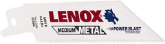 Lenox - 4" Long x 3/4" Thick, Bi-Metal Reciprocating Saw Blade - Tapered Profile, 18 TPI, Toothed Edge, Universal Shank - Eagle Tool & Supply