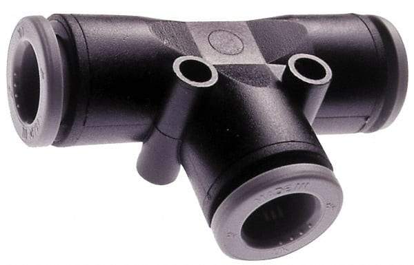 Norgren - 3mm Tube OD, Brass Push-to-Connect Tube Union Tee - Tube to Tube Connection, 150 Max psi, Nitrile O-Ring, 0 to 175°F Working Temp - Eagle Tool & Supply