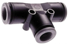 Norgren - 3mm Tube OD, Brass Push-to-Connect Tube Union Tee - Tube to Tube Connection, 150 Max psi, Nitrile O-Ring, 0 to 175°F Working Temp - Eagle Tool & Supply