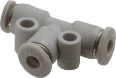 Norgren - 1/8" Tube OD, Brass Push-to-Connect Tube Union Tee - Tube to Tube Connection, 150 Max psi, Nitrile O-Ring, 0 to 175°F Working Temp - Eagle Tool & Supply