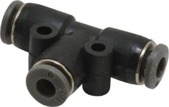 Norgren - 5/32" Tube OD, Brass Push-to-Connect Tube Union Tee - Tube to Tube Connection, 150 Max psi, Nitrile O-Ring, 0 to 175°F Working Temp - Eagle Tool & Supply