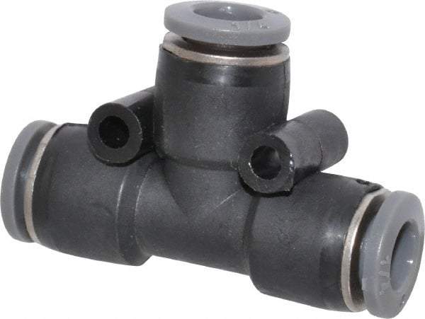Norgren - 1/4" Tube OD, Brass Push-to-Connect Tube Union Tee - Tube to Tube Connection, 150 Max psi, Nitrile O-Ring, 0 to 175°F Working Temp - Eagle Tool & Supply