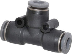 Norgren - 1/4" Tube OD, Brass Push-to-Connect Tube Union Tee - Tube to Tube Connection, 150 Max psi, Nitrile O-Ring, 0 to 175°F Working Temp - Eagle Tool & Supply