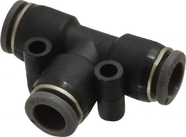 Norgren - 5/16" Tube OD, Brass Push-to-Connect Tube Union Tee - Tube to Tube Connection, 150 Max psi, Nitrile O-Ring, 0 to 175°F Working Temp - Eagle Tool & Supply