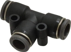 Norgren - 5/16" Tube OD, Brass Push-to-Connect Tube Union Tee - Tube to Tube Connection, 150 Max psi, Nitrile O-Ring, 0 to 175°F Working Temp - Eagle Tool & Supply