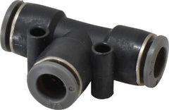 Norgren - 3/8" Tube OD, Brass Push-to-Connect Tube Union Tee - Tube to Tube Connection, 150 Max psi, Nitrile O-Ring, 0 to 175°F Working Temp - Eagle Tool & Supply