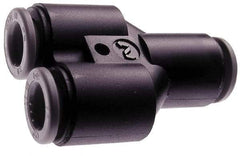 Norgren - 10 x 10 x 8mm Tube OD, Brass Push-to-Connect Tube Parallel Y - 150 Max psi, Tube to Tube Connection, Nitrile O-Ring, 0 to 175°F Working Temp - Eagle Tool & Supply