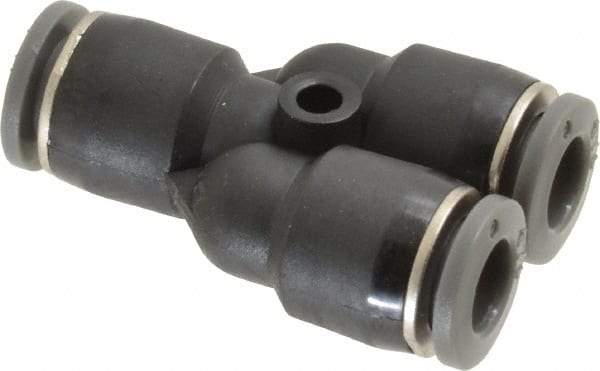 Norgren - 1/4" Tube OD, Brass Push-to-Connect Tube Parallel Y - 150 Max psi, Tube to Tube Connection, Nitrile O-Ring, 0 to 175°F Working Temp - Eagle Tool & Supply