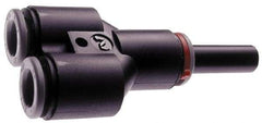 Norgren - 8mm Tube OD, Brass Push-to-Connect Tube Y Stem Connector - Tube to Stem Connection, 150 Max psi, Nitrile O-Ring, 0 to 175°F Working Temp - Eagle Tool & Supply