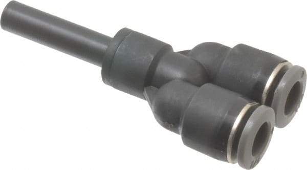 Norgren - 1/4" Tube OD, Brass Push-to-Connect Tube Y Stem Connector - Tube to Stem Connection, 150 Max psi, Nitrile O-Ring, 0 to 175°F Working Temp - Eagle Tool & Supply