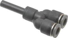 Norgren - 1/4" Tube OD, Brass Push-to-Connect Tube Y Stem Connector - Tube to Stem Connection, 150 Max psi, Nitrile O-Ring, 0 to 175°F Working Temp - Eagle Tool & Supply