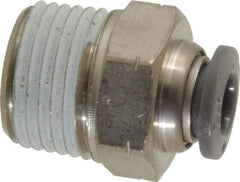Norgren - 1/4" Tube OD, 3/8 NPTF Brass Push-to-Connect Tube Male Connector - Tube to Male NPT Connection, 150 Max psi, Nitrile O-Ring, 0 to 175°F Working Temp - Eagle Tool & Supply