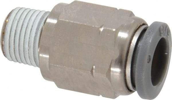 Norgren - 5/16" Tube OD, 1/8 NPTF Brass Push-to-Connect Tube Male Connector - Tube to Male NPT Connection, 150 Max psi, Nitrile O-Ring, 0 to 175°F Working Temp - Eagle Tool & Supply