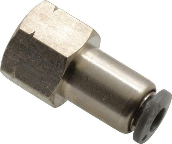 Norgren - 5/32" Tube OD, 1/8 NPTF Brass Push-to-Connect Tube Female Connector - Tube to Female NPT Connection, 150 Max psi, Nitrile O-Ring, 0 to 175°F Working Temp - Eagle Tool & Supply