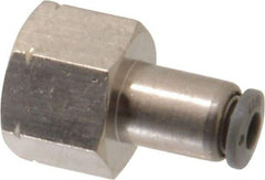 Norgren - 5/32" Tube OD, 1/4 NPTF Brass Push-to-Connect Tube Female Connector - Tube to Female NPT Connection, 150 Max psi, Nitrile O-Ring, 0 to 175°F Working Temp - Eagle Tool & Supply