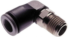 Norgren - 3/8" Tube OD, 1/2 NPTF Brass Push-to-Connect Tube Male Swivel Elbow - Tube to Male NPT Connection, 150 Max psi, Nitrile O-Ring, 0 to 175°F Working Temp - Eagle Tool & Supply