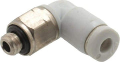 Norgren - 1/8" Tube OD, 10-32 UNF Brass Push-to-Connect Tube Male Swivel Elbow - Tube to Male UNF Connection, 150 Max psi, Nitrile O-Ring, 0 to 175°F Working Temp - Eagle Tool & Supply