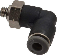 Norgren - 5/32" Tube OD, 10-32 UNF Brass Push-to-Connect Tube Male Swivel Elbow - Tube to Male UNF Connection, 150 Max psi, Nitrile O-Ring, 0 to 175°F Working Temp - Eagle Tool & Supply
