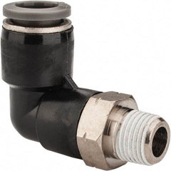 Norgren - 5/16" Tube OD, 1/8 NPTF Brass Push-to-Connect Tube Male Swivel Elbow - Tube to Male NPT Connection, 150 Max psi, Nitrile O-Ring, 0 to 175°F Working Temp - Eagle Tool & Supply