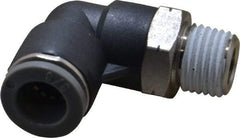 Norgren - 3/8" Tube OD, 1/4 NPTF Brass Push-to-Connect Tube Male Swivel Elbow - Tube to Male NPT Connection, 150 Max psi, Nitrile O-Ring, 0 to 175°F Working Temp - Eagle Tool & Supply