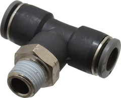 Norgren - 3/8" Tube OD, 1/4 NPTF Brass Push-to-Connect Tube Male Swivel Branch Tee - Tube to Male NPT Connection, 150 Max psi, Nitrile O-Ring, 0 to 175°F Working Temp - Eagle Tool & Supply