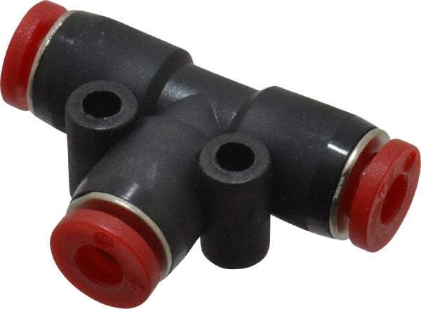 Norgren - 4mm Tube OD, Brass Push-to-Connect Tube Union Tee - Tube to Tube Connection, 150 Max psi, Nitrile O-Ring, 0 to 175°F Working Temp - Eagle Tool & Supply