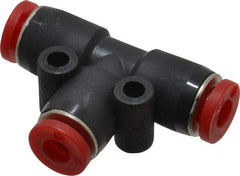 Norgren - 4mm Tube OD, Brass Push-to-Connect Tube Union Tee - Tube to Tube Connection, 150 Max psi, Nitrile O-Ring, 0 to 175°F Working Temp - Eagle Tool & Supply