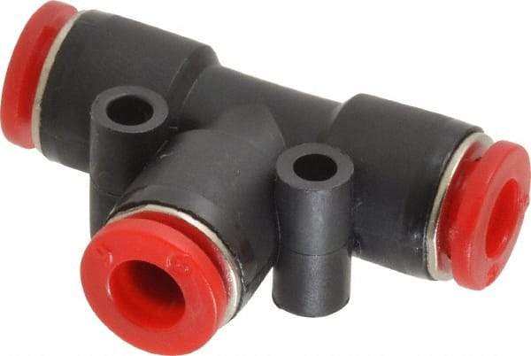 Norgren - 6mm Tube OD, Brass Push-to-Connect Tube Union Tee - Tube to Tube Connection, 150 Max psi, Nitrile O-Ring, 0 to 175°F Working Temp - Eagle Tool & Supply
