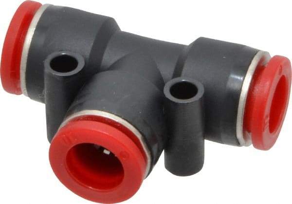 Norgren - 10mm Tube OD, Brass Push-to-Connect Tube Union Tee - Tube to Tube Connection, 150 Max psi, Nitrile O-Ring, 0 to 175°F Working Temp - Eagle Tool & Supply