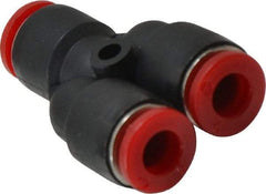 Norgren - 6mm Tube OD, Brass Push-to-Connect Tube Parallel Y - 150 Max psi, Tube to Tube Connection, Nitrile O-Ring, 0 to 175°F Working Temp - Eagle Tool & Supply