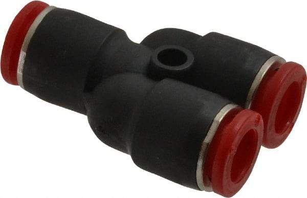 Norgren - 8mm Tube OD, Brass Push-to-Connect Tube Parallel Y - 150 Max psi, Tube to Tube Connection, Nitrile O-Ring, 0 to 175°F Working Temp - Eagle Tool & Supply