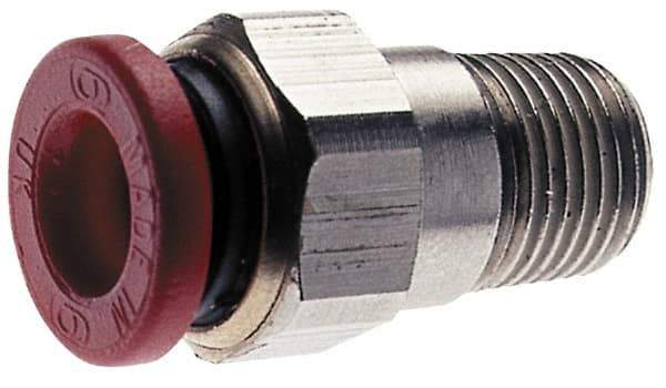 Norgren - 8mm Tube OD, 1/2 BSPT Brass Push-to-Connect Tube Male Connector - Tube to Male BSPT Connection, 150 Max psi, Nitrile O-Ring, 0 to 175°F Working Temp - Eagle Tool & Supply