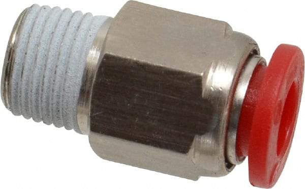 Norgren - 6mm Tube OD, 1/8 BSPT Brass Push-to-Connect Tube Male Connector - Tube to Male BSPT Connection, 150 Max psi, Nitrile O-Ring, 0 to 175°F Working Temp - Eagle Tool & Supply