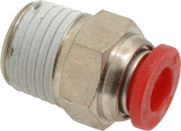 Norgren - 6mm Tube OD, 1/4 BSPT Brass Push-to-Connect Tube Male Connector - Tube to Male BSPT Connection, 150 Max psi, Nitrile O-Ring, 0 to 175°F Working Temp - Eagle Tool & Supply