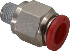 Norgren - 10mm Tube OD, 1/8 BSPT Brass Push-to-Connect Tube Male Connector - Tube to Male BSPT Connection, 150 Max psi, Nitrile O-Ring, 0 to 175°F Working Temp - Eagle Tool & Supply