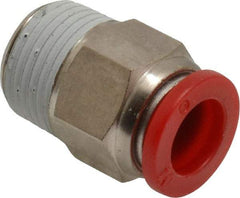 Norgren - 10mm Tube OD, 3/8 BSPT Brass Push-to-Connect Tube Male Connector - Tube to Male BSPT Connection, 150 Max psi, Nitrile O-Ring, 0 to 175°F Working Temp - Eagle Tool & Supply