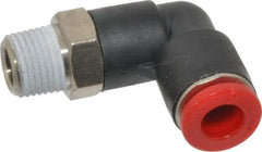 Norgren - 6mm Tube OD, 1/8 BSPT Brass Push-to-Connect Tube Male Swivel Elbow - Tube to Male BSPT Connection, 150 Max psi, Nitrile O-Ring, 0 to 175°F Working Temp - Eagle Tool & Supply