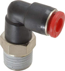 Norgren - 6mm Tube OD, 1/4 BSPT Brass Push-to-Connect Tube Male Swivel Elbow - Tube to Male BSPT Connection, 150 Max psi, Nitrile O-Ring, 0 to 175°F Working Temp - Eagle Tool & Supply