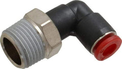 Norgren - 6mm Tube OD, 3/8 BSPT Brass Push-to-Connect Tube Male Swivel Elbow - Tube to Male BSPT Connection, 150 Max psi, Nitrile O-Ring, 0 to 175°F Working Temp - Eagle Tool & Supply