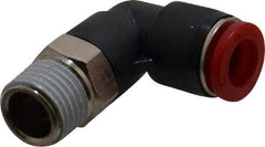 Norgren - 8mm Tube OD, 1/4 BSPT Brass Push-to-Connect Tube Male Swivel Elbow - Tube to Male BSPT Connection, 150 Max psi, Nitrile O-Ring, 0 to 175°F Working Temp - Eagle Tool & Supply