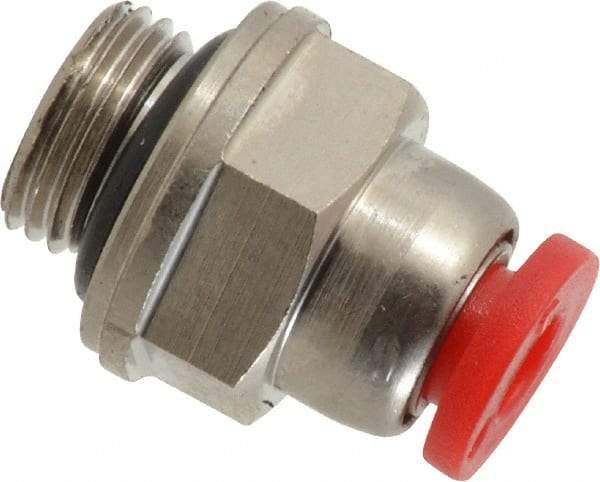 Norgren - 4mm Tube OD, 1/8 BSPP Brass Push-to-Connect Tube Male Connector - Tube to Male BSPP Connection, 150 Max psi, Nitrile O-Ring, 0 to 175°F Working Temp - Eagle Tool & Supply